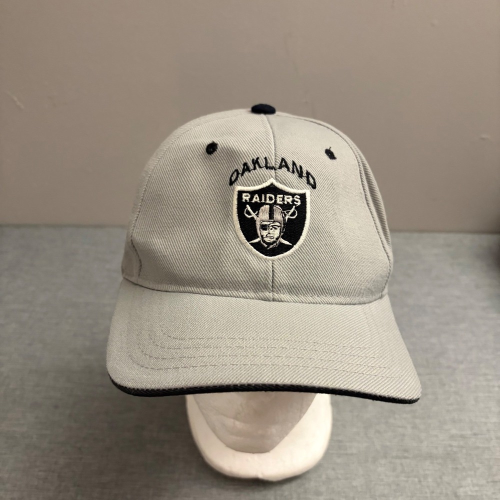 Oakland Raiders Hat Men OSFM‎ Grey Vintage 90s NFL Football Embroidered Cap